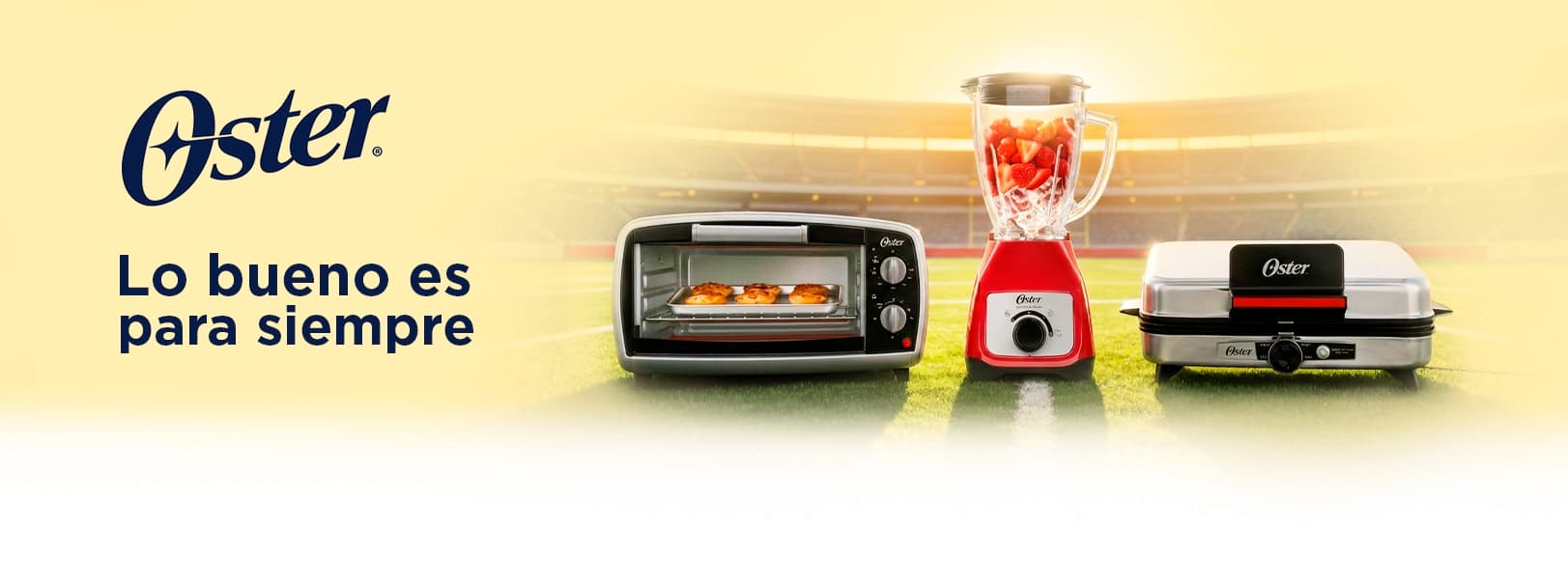 Electrodomésticos OsterLínea roja OsterColección Oster acero inoxidableCombos Oster para cocina  Horno tostador OsterHorno eléctrico compacto OsterHorno de mesa Oster de aceroOster toaster ovenMini horno eléctrico Oster Licuadora Oster rojaLicuadora Oster clásica modernaLicuadora Oster de vidrioOster blender redLicuadora Oster de alta potencia  Parrilla eléctrica OsterWaflera Oster de acero inoxidableMultiparrilla Oster reversibleOster electric grill paniniPlancha de cocina eléctrica Oster
